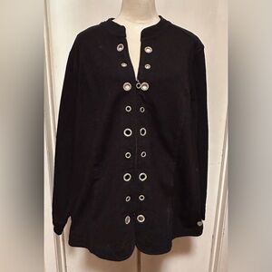 Quacker Factory Black Jacket with Silver Accents